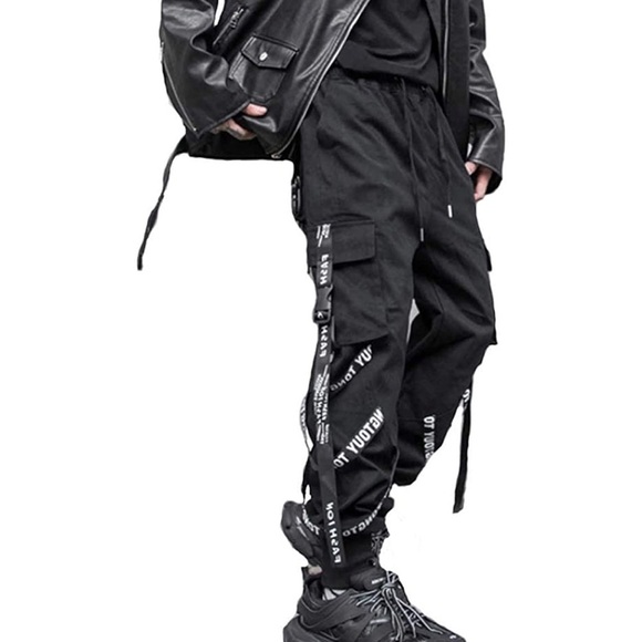 New Mens Cargo Multi Pocket Utility Drawstring Pants Multiple Sizes - Picture 1 of 1